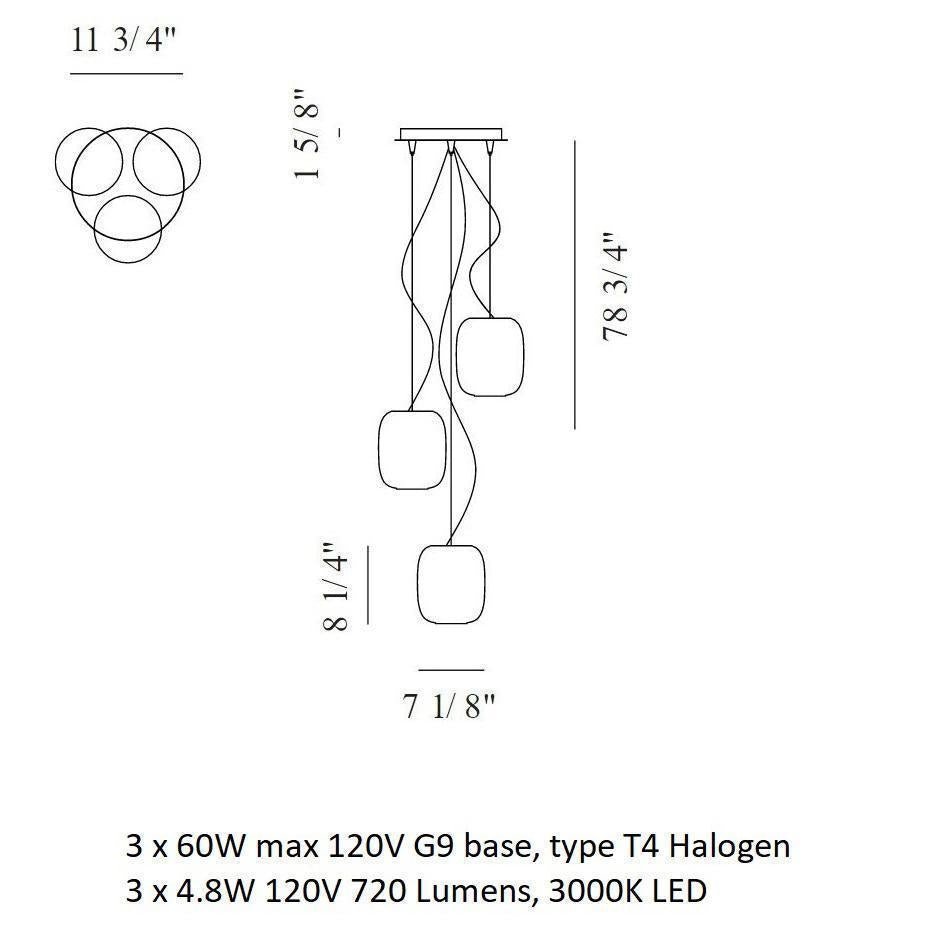 Santachiara Three-Light Suspension Light - Hyper